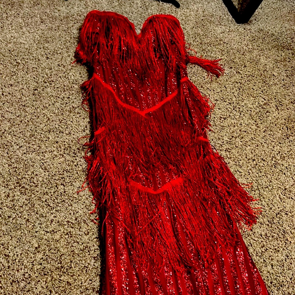 Beautify Ruby Red Sparkle Gown. Size Small - image 1